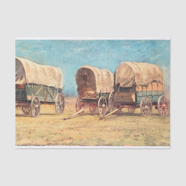 Papel De Seda Samuel Colman | Estudio de los vagones cubiertos (Anverso)