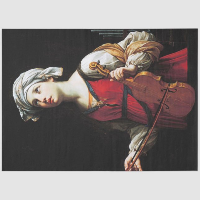 Papel De Seda San Cecilia (Santa Cecilia), Guido Reni (Anverso)