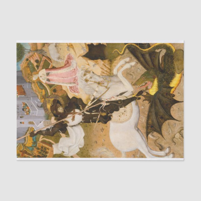 Papel De Seda San Jorge y el dragón por Bernat Martorell (Anverso)