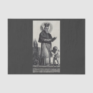 Papel De Seda San Patricio Apóstol de Irlanda Arte Monocromo