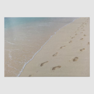 Papel De Seda Sand Footprints Ocean Background Decp