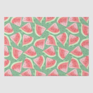 Papel De Seda Sandía Kawaii Acuarela de Verano Adorable