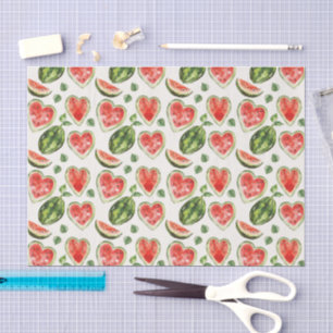Papel De Seda Sandías Cumpleaños Corazón Rojo Verde