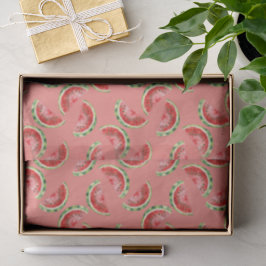 Papel De Seda Sandías Cumpleaños Rosa Rubor Rojo Verde
