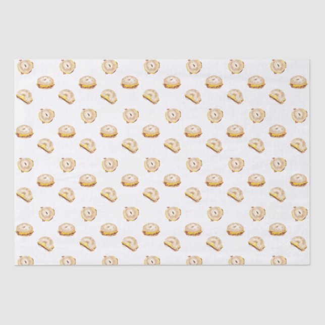 Papel De Seda Sandwich de desayuno con huevos de bacon y queso B (Anverso)