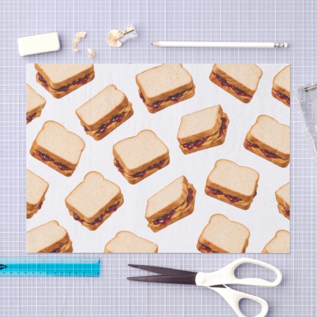 Papel De Seda Sándwich de mantequilla de maní y mermelada (Artesanía)