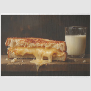 Papel De Seda Sándwich de queso a la parrilla y decoupage de lec