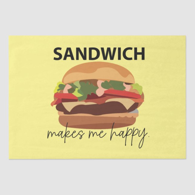 Papel De Seda Sandwich me hace feliz (Anverso)