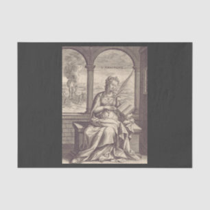 Papel De Seda Santa Anastasia la Libertadora Arte en Blanco y Ne