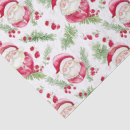 Papel De Seda Santa Claus acuarela alegre vibe