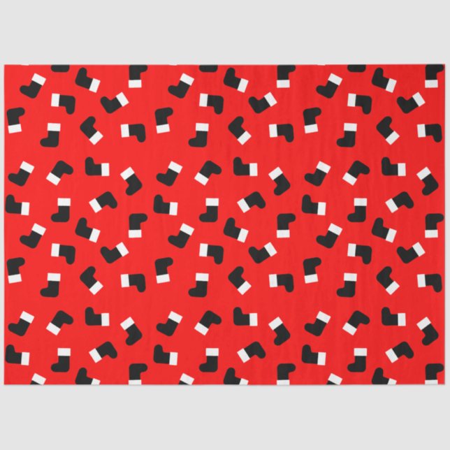 Papel De Seda Santa Claus Boots Navidades patrón de vacaciones r (Anverso)