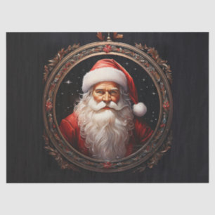 Papel De Seda Santa Claus clásico en marco ornamentado decoupage