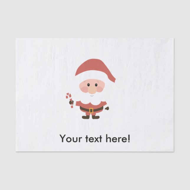 Papel De Seda Santa Claus con personalizado de candycana (Anverso)