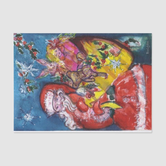 PAPEL DE SEDA SANTA CLAUS CON REGALOS DE NAVIDADES (Anverso)