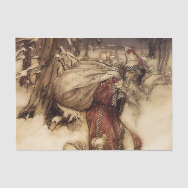 Papel De Seda “Santa Claus” de Arthur Rackham (Anverso)