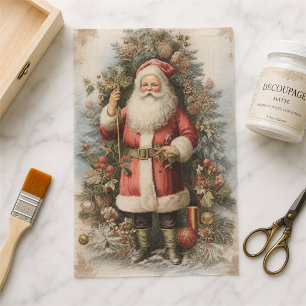 Papel De Seda Santa Claus decoupage victoriano antiguo de Navida