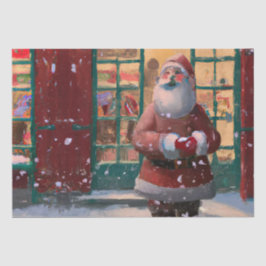 Papel De Seda Santa Claus frente a la tienda de juguetes AI Art