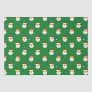 Papel De Seda Santa Claus Joy Navidades Green Red Holiday