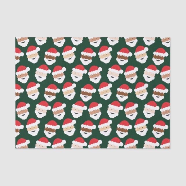 Papel De Seda Santa Claus Navidades diversos de piel verde roja (Anverso)
