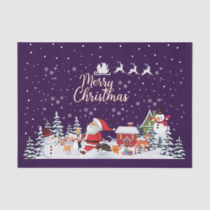 Papel De Seda Santa Claus, Snowman Feliz Navidad
