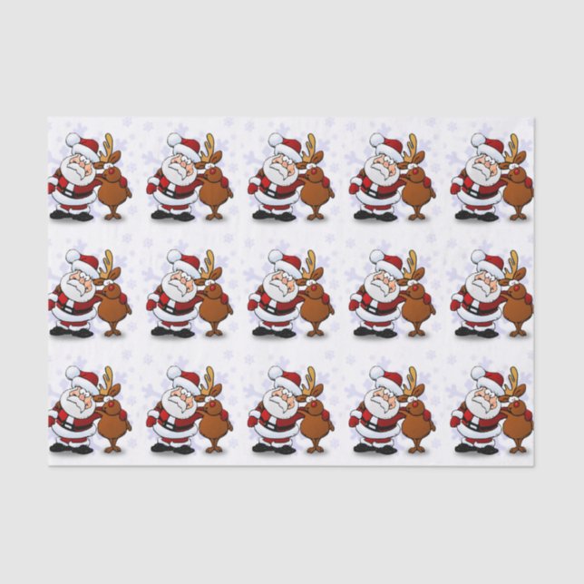 PAPEL DE SEDA SANTA CLAUS Y RUDOLPH (Anverso)