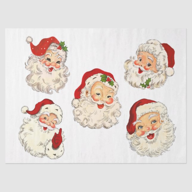 Papel De Seda Santa Clause Collage Decoupage Decoupaging Retro (Anverso)