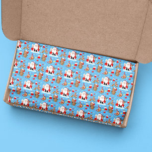 Papel De Seda Santa con animales del bosque