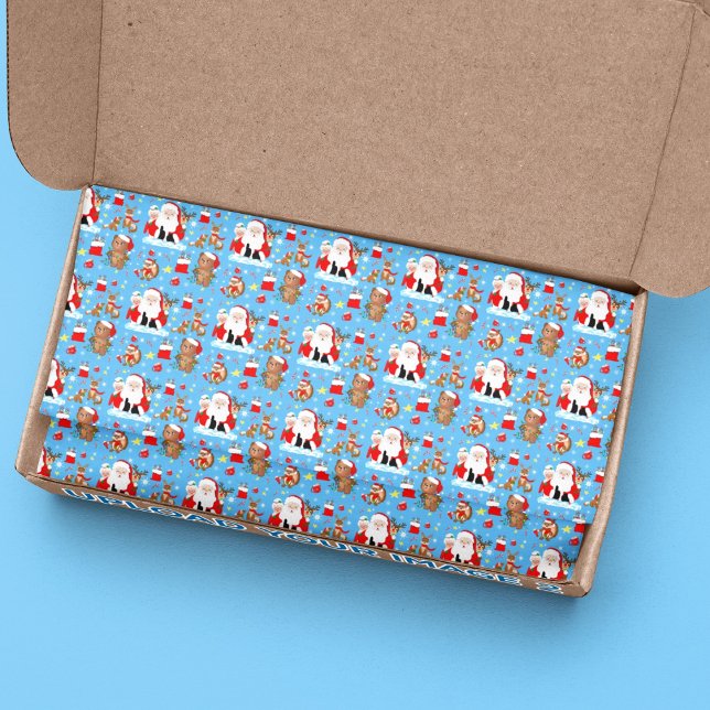 Papel De Seda Santa con animales del bosque (A versatile tissue paper for gift giving and crafts.)