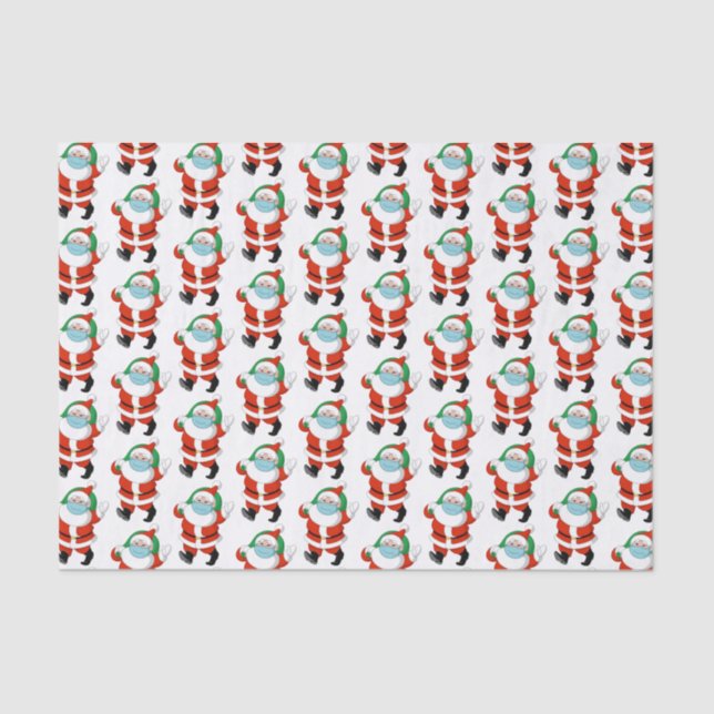 Papel De Seda Santa con máscara médica (Anverso)