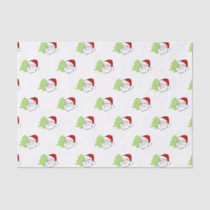 Papel De Seda Santa con patrón de árbol de Navidad
