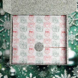 Papel De Seda Santa Cool Dibujado a Mano