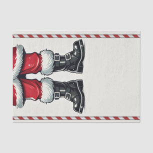 Papel De Seda Santa Cool en Botas Negras Navidad Fiesta