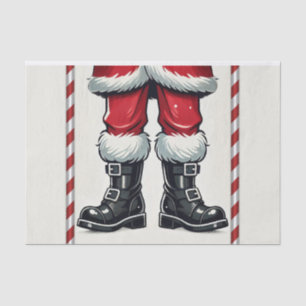 Papel De Seda Santa Cool en Botas Negras Navidad Fiesta