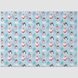 Papel De Seda Santa, hombres de nieve y presentes