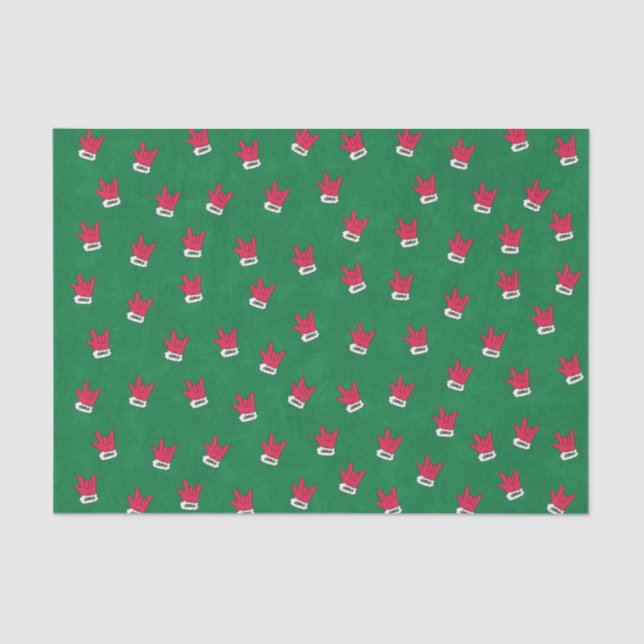 Papel De Seda Santa "I love you" Glove in ASL (Anverso)