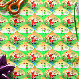 Papel De Seda Santa Jugando Golf En Florida Navidades Ogee