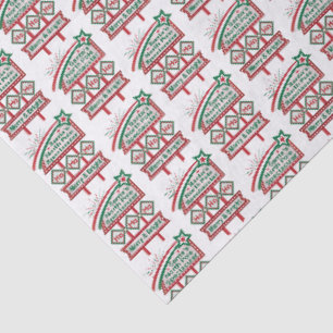 Papel De Seda Santa Marquee Retro - Ho Ho Merry & Bright