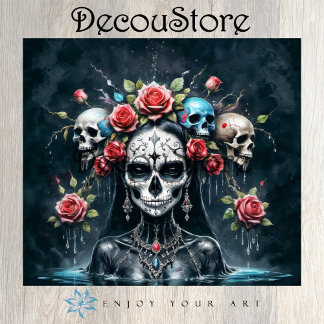 Papel De Seda Santa Muerte Rising Decoupage