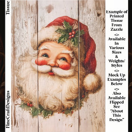 Papel De Seda Santa Retro Vintage en Madera Rústica EL1R Decoupa