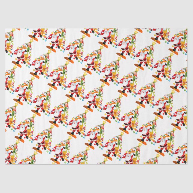 Papel De Seda Santa, Rudolph, Snowman y Elf (Anverso)