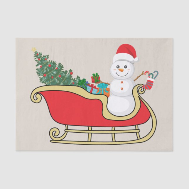 Papel De Seda Santa snowman distributing gifts (Anverso)