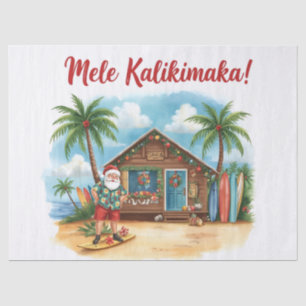 Papel De Seda Santa Surf Shack Hawái – “¡Mele Kalikimaka!” 