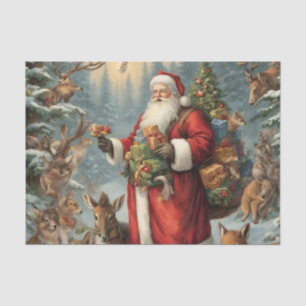 Papel De Seda Santa victoriana con animales presentes y forestal