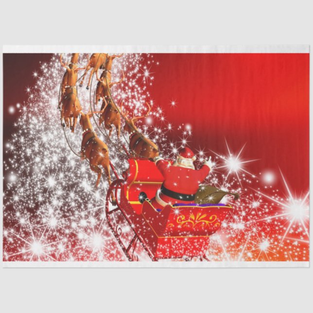 Papel De Seda Santa y Sleigh (Anverso)