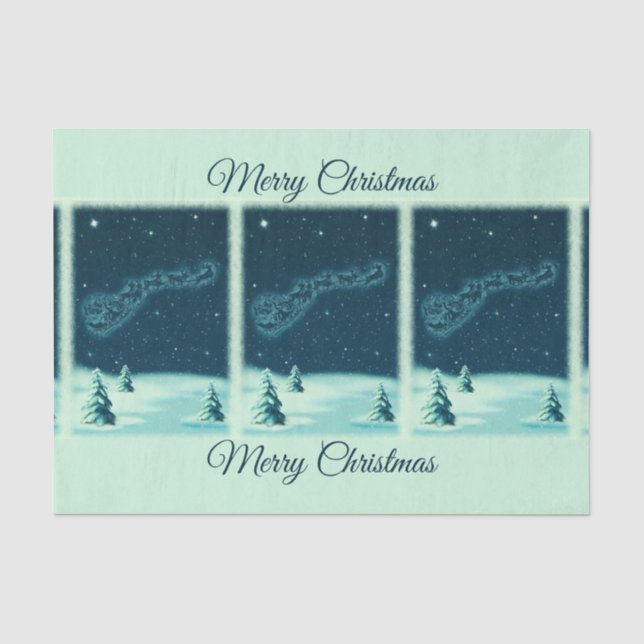 Papel De Seda Santa y sus Navidades de renos (Anverso)