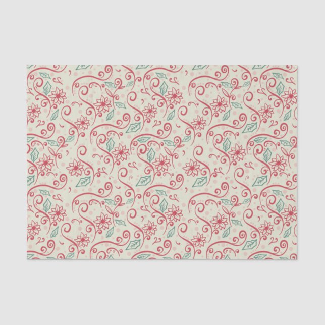 Papel De Seda Santas Sleigh Cutout Florece (Anverso)