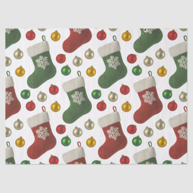 Papel De Seda Santas Stocking (Anverso)