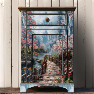 Papel De Seda Santuario de Flor de Cerezo Arroyuelo Japonés