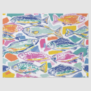 Papel De Seda Sardinas Coloridas Patrón Continuo (2)