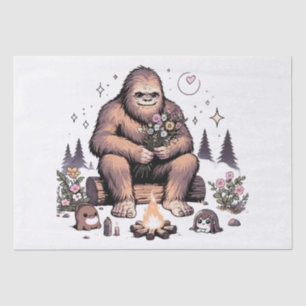Papel De Seda Sasquatch sosteniendo flores